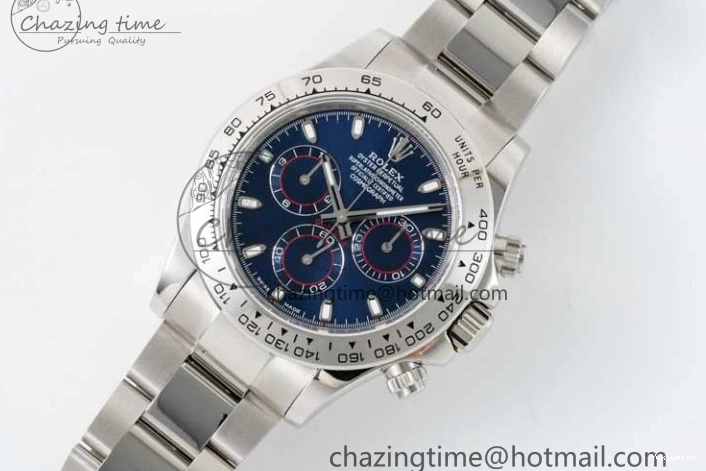 116509 on Best Edition Dial Daytona QF Bracelet SA4130 1:1 SS Blue 0112
